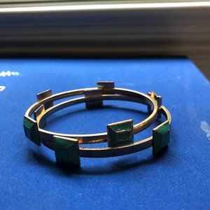 Bangle Set Gold With Turquoise Stones